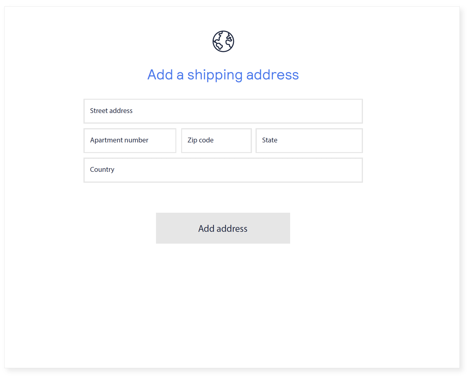 Add a shipping address